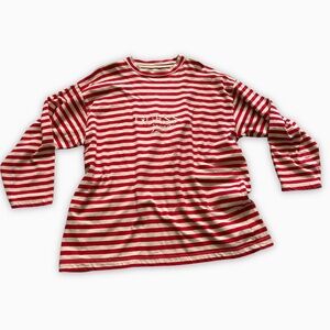 Classic Red and White Striped Long Sleeve Shirt